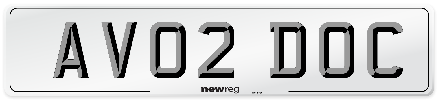 AV02 DOC Number Plate from New Reg